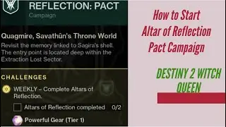 Destiny 2 Witch Queen - How to Start Altar of Reflection Pact Campaign