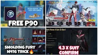 FREE NEW LEVEL 7 P90 TRICK AND RELEASE DATE  🔥🥵 SMOLDING FURY M414 TRICK | 4.3 UPDATE X SUIT CONFIRM