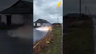 A Power Pole Collapse and Its Impact on a Nearby Waterway