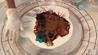 541. Sheleeart - Acrylic Fluid Art - A bloom that wasn't blooming, scoop, stretch, and drag ta da!