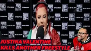 REACTION: JUSTINA VALENTINE | JUSTIN CREDIBLE FREESTYLE ON POWER 106