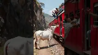 The divine cow appeared! Prevented the disaster from happening.#cow #rescue