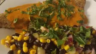 Quick pan-fried Wall Eye w/ Chipotle Sauce