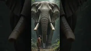 A prehistoric human and a giant elephant form#Shorts #Friendship #Elephant #Prehistoric #Story