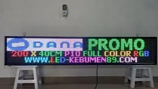 Running text 200x40cm 2 sisi full color RGB P10 outdoor