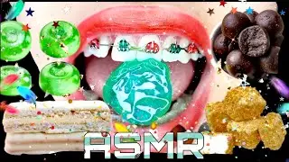 Random ASMR EMOJI FOOD. Fudge, Tim Tam, Coconut, Creme Soda.