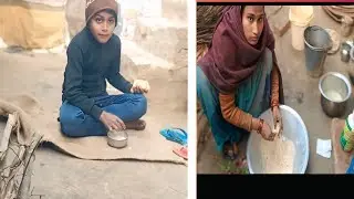 गांव का 🛖 सिम्पल भोजन 🌺🍲 दाल भात प्याज के पकौड़े।