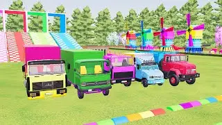 GARAGE OF COLOR  - TRANSPORTING COLORED BOX TRUCK AND DUMP TRUCK - FARMING SIMULATOR 22