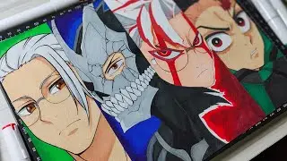 Drawing Sakamoto Taro, Hibino Kafka, Okarun, Tanjiro With their Badass mode