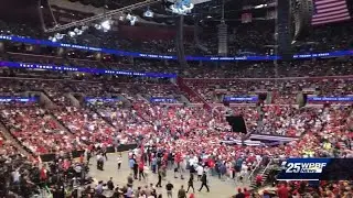 Trump supporters pack arena while Democrats protest outside