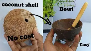 Bowl make from coconut shell craft ideas 💡
