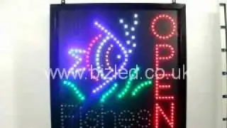 Fishes Open LED sign