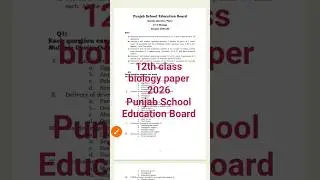 class 12th biology pseb sample paper 2026 | pseb class 12th biology official sample paper 2026 |