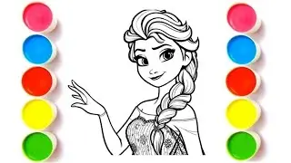 How to Draw a Beautiful Princess Elsa and Anna from Frozen | Disney Princess Drawing for Kids 