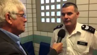Peter Allen in a police cell
