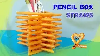 DIY Straw craft ✅ Easy pencil holder - How to make Pen Stand using straw #DIY Art Straws