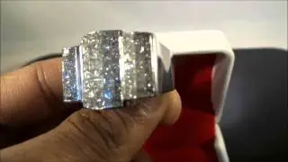 7.00 Carrats Large Natural Diamonds 14k White Gold Men's Ring Size-10.75 highline custom jewelry