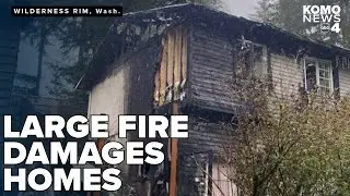 2 homes damaged, 2 families displaces after large fire near North Bend