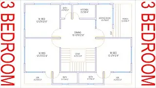HOUSE PLAN DESIGN | EP 152 | 1200 SQUARE FEET 3 BEDROOM HOUSE PLAN | LAYOUT PLAN