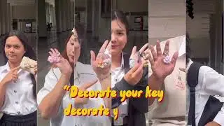 Key cutie present keychain at Trade fair