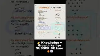 Python Pattern Programs 🤯 | Pyramid Logic in 30 Seconds 🔥