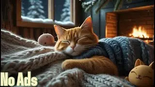 Relax with a Cat on a Cold Winter Night ❄️😴 | Cozy Room Sounds