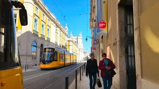 Lisbon Sunny Winter Walk ☀️ S&atilde;o Bento to City Center | 4K HDR