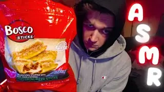 ASMR-видео: поедание соуса для пиццы Bosco Sticks (звуки жевания и шепот)