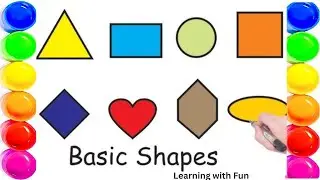 Shapes Color Fun Brush Painting for Kids|Learn 2D Shapes with Colors|Hindi English Learning Video