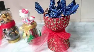 4 DIY CHRISTMAS CHOCOLATE/CANDY JARS I REUSE OLD JARS/CONTAINERS