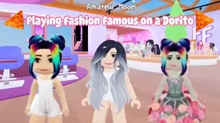 Playing Roblox Fashion Famous on a Dorito 🙈