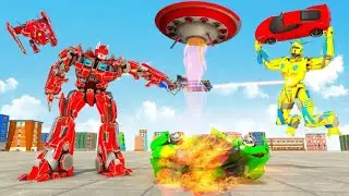 Space Robot Transport Games - Lion Robot Car Game