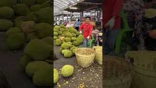 Quick and skillful jackfruit peeling - Thai fruit