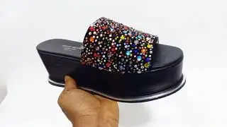 Chloe Black Studded Suede Tuscany Leather Wedge