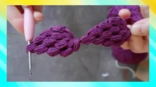 Super Easy Crochet Knitting Wow! Crocheted leaves lined up in rows turned out great#knitting#crochet