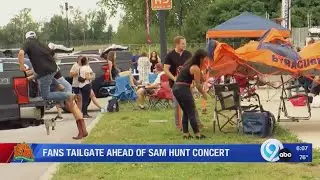 Fans tailgate ahead of Sam Hunt concert