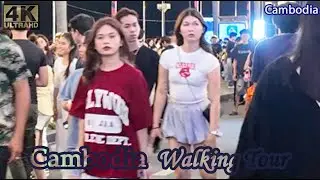 Best Khmer Street Food Walk Street, Nightlife Walk Tour in Phnom Penh & Cambodian Lifestyle #135