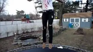 Toe touch on trampoline!