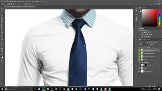 How to apply fabrics on PSD Dress Shirt Mockup.