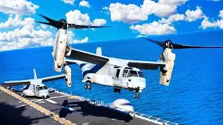 Scary Task of Helicopter&rsquo;s Vertical Landing On Moving US Aircraft Carrier