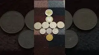 МОНЕТЫ: 1 по 200, 1 по 100, 4 по 50, 3 по 20 и 1 по 10 ТЕНГЕ лежат на байковой поверхности 21 Декабр