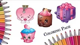 Shopkins Coloring Pages | How to color Miss Pressy, Cheese Louise, Sally Scent, Cupcake Chic