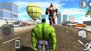 Giant Lava Titan vs green Hulk fight || Indian bikes driving 3D