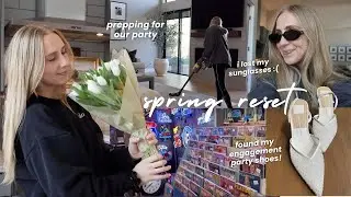 Chatty Vlog: Spring cleaning / spring reset -- Prepare for guests & engagement party with me!