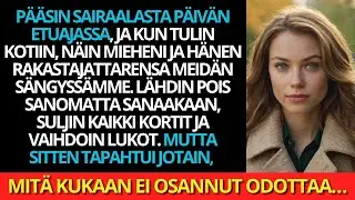 Lähdin hiljaa, suljin korttini ja vaihdoin lukot. Sitten tapahtui jotain järkyttävää.