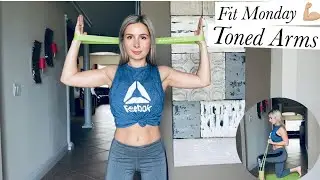 TONED ARMS WORKOUT with resistance bands/ TRICEPS EXERCISES/ Fit Monday