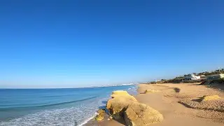 Treadmill Workout Scenery | Beach Walk | Relaxing Ocean Waves Sound | 4K