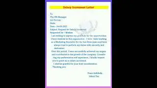 Salary Increment Letter|| Letter for salary Increment||Most important letter salary Increment