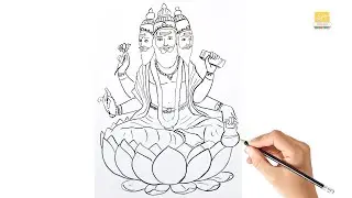 God Brahma drawing II  How to Draw Lord Brahma Step By Step II #artjanag
