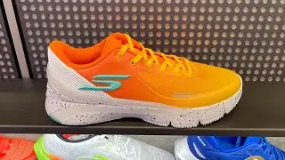 Skechers SKX Full Court Press (Orange Textile/ Synthetic/ Aqua Trim) - Style Code: 253035-ORG